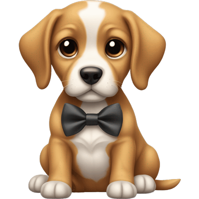 Puppy with a bow tie  emoji