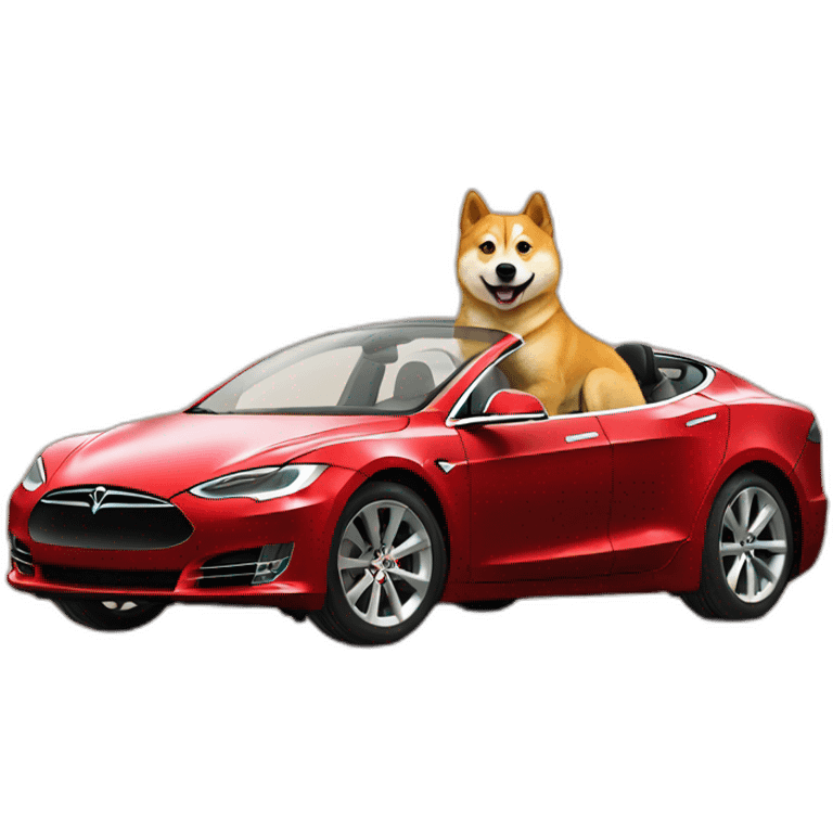 doge driving tesla emoji