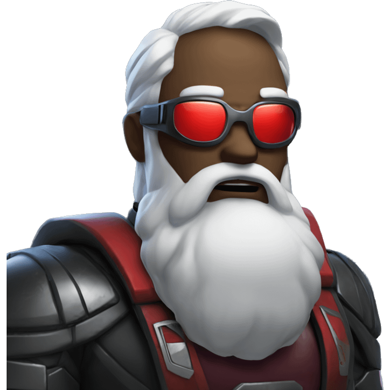 Cyberpunk Santa Claus as a superhero villain emoji