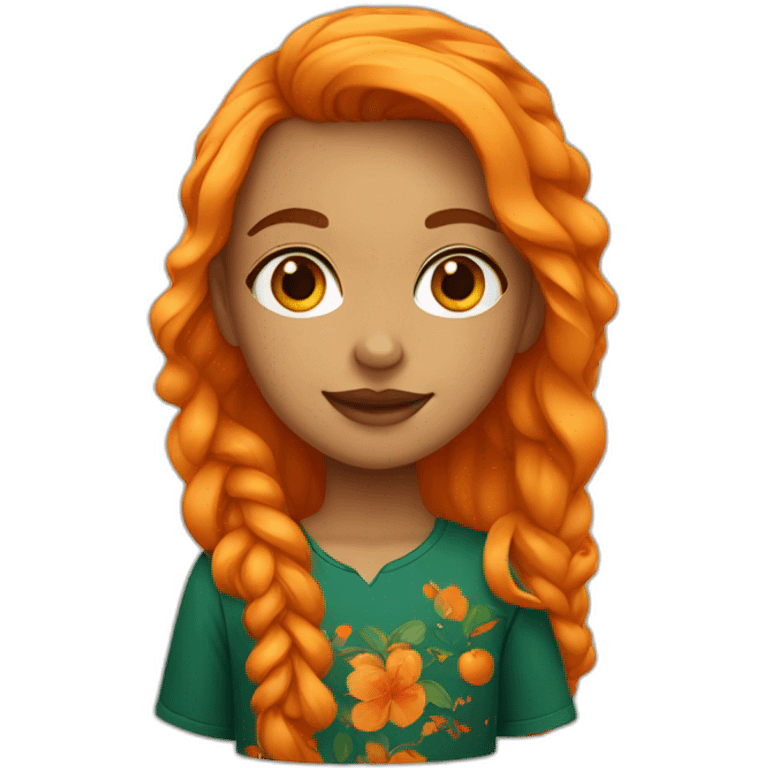 girl with orange haïr and portugese shirt emoji