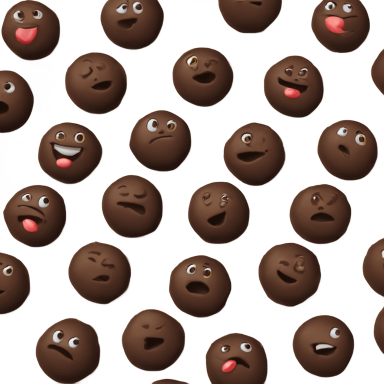 4 chocolate truffles in a box emoji