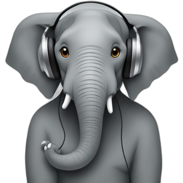 Elephant using headphones emoji