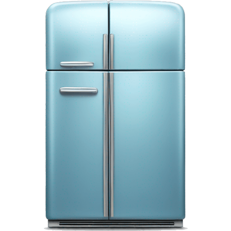 Realistic metallic light blue fridge isolated.  emoji