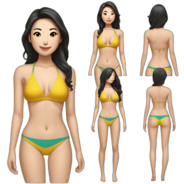 Sexy soft-fit wasian women bikini (beach body) (full body) emoji