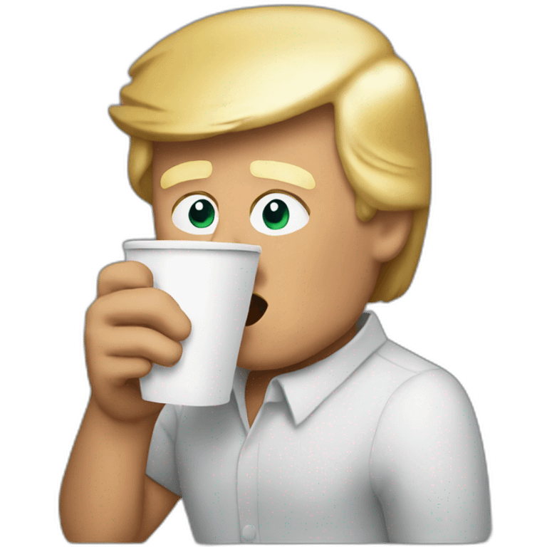 donald trump drinking coffee emoji