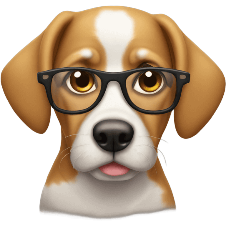 Perro con lentes emoji