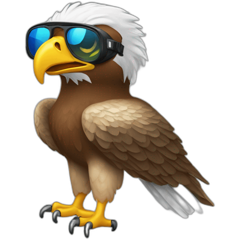 an eagle wearing Oakley Juliet  emoji