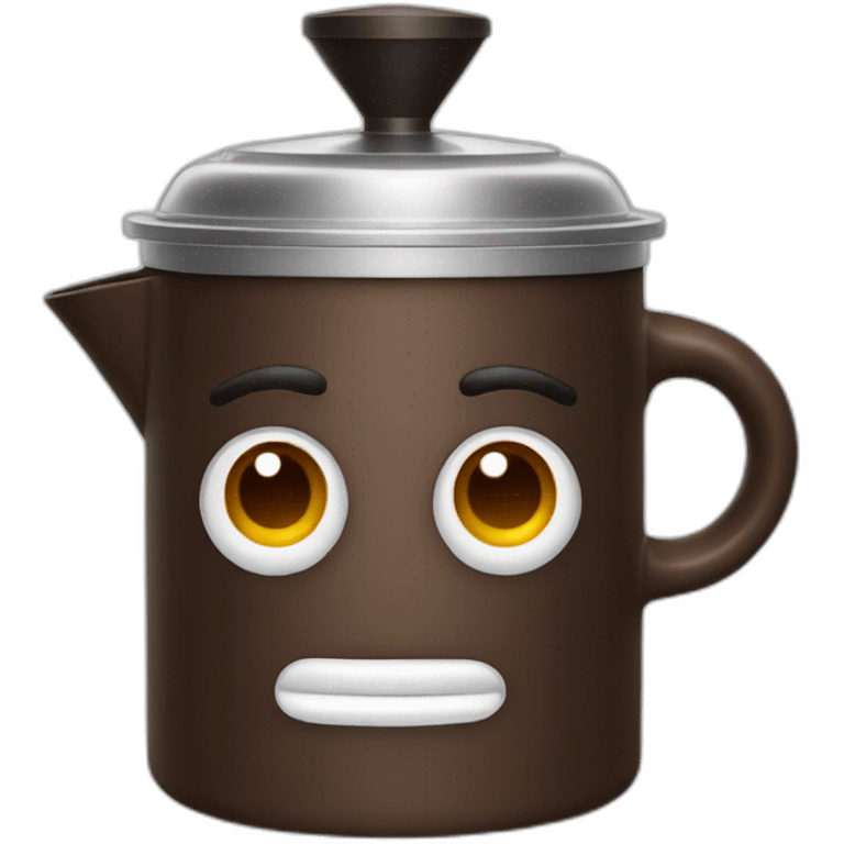 Moka pot with concerning eyes emoji