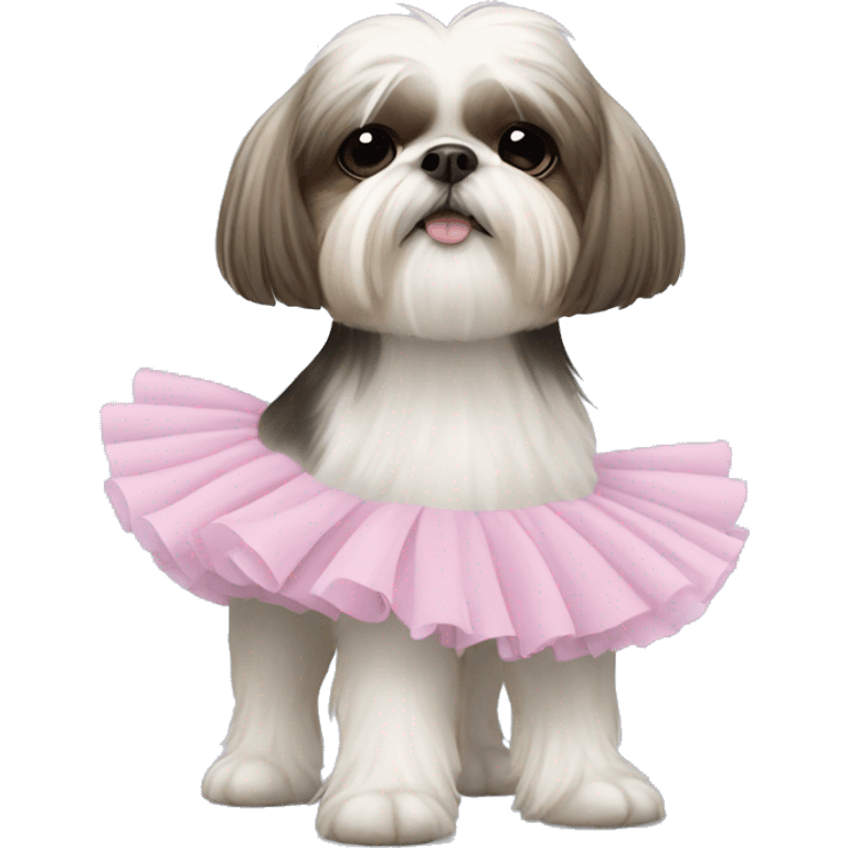 Shihtzu with tutu emoji