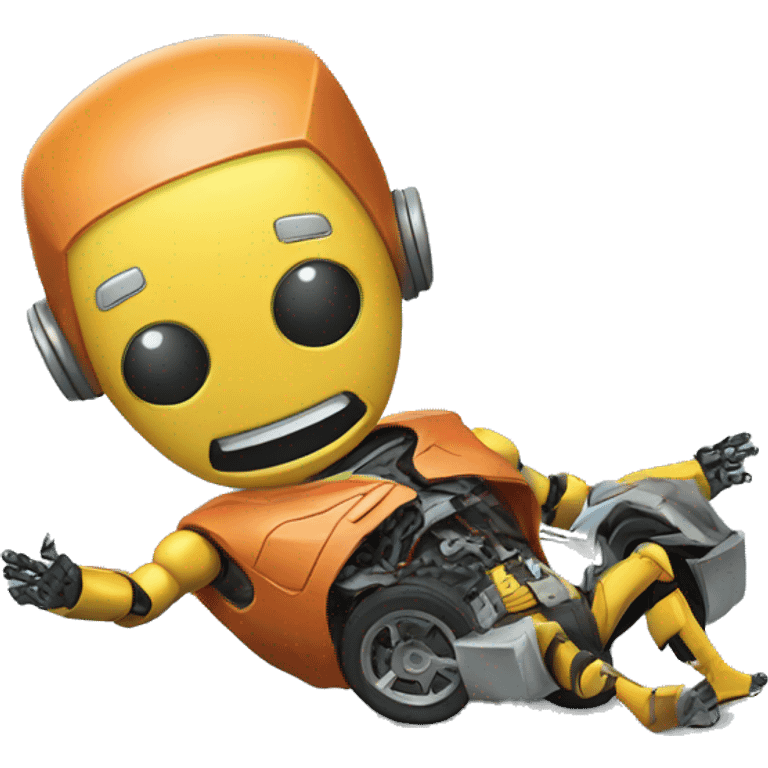 robot crash dummy crashing car crash emoji