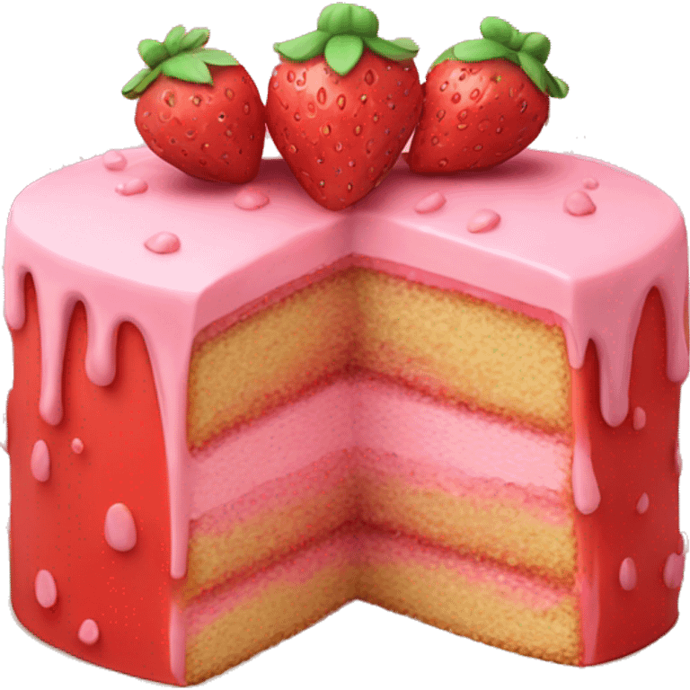 strawberry cake with pink frosting  emoji