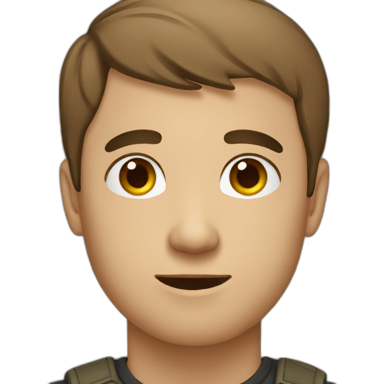 man with round face, short brown hair, nose ring emoji