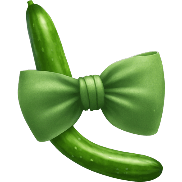 Cucumber with bow around it  emoji