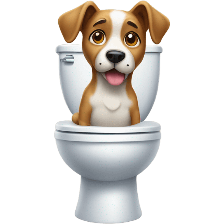 Dog on toilet  emoji