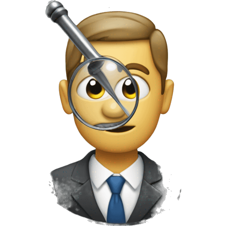 Magnifying glass man with suit emoji