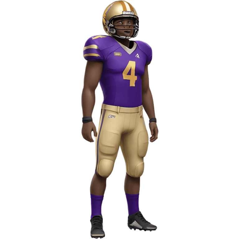 Football player in purple and gold uniform number 4 emoji