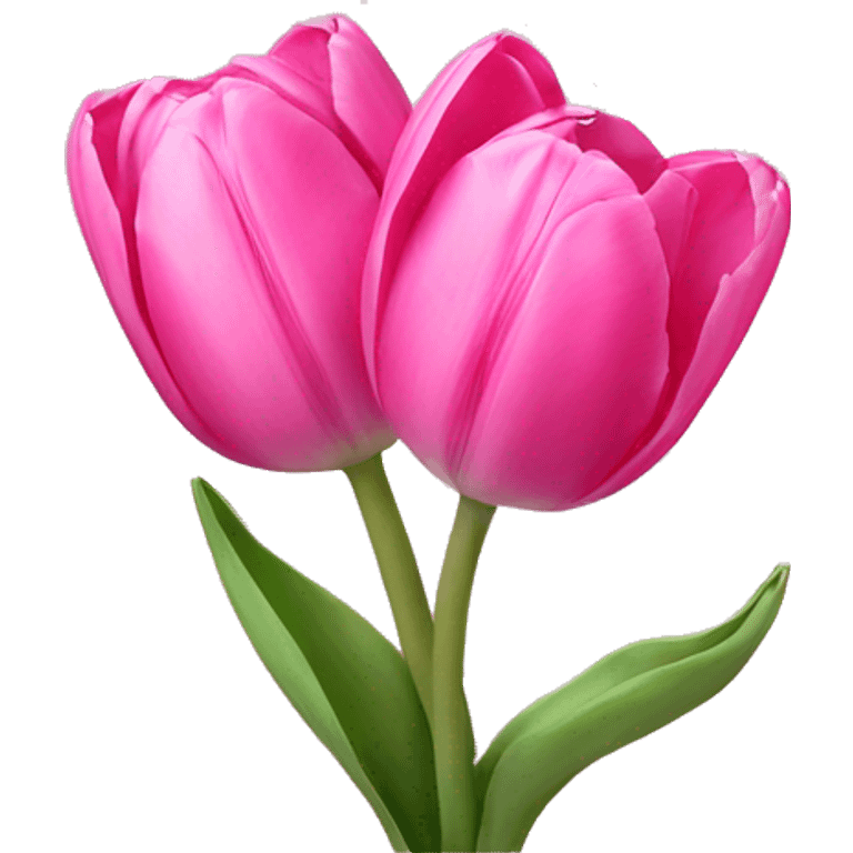 Pink tulips with a bow emoji