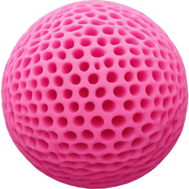 pink spherical mesh sponge emoji