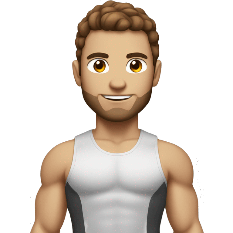 gym bro with white skin and brown hair emoji