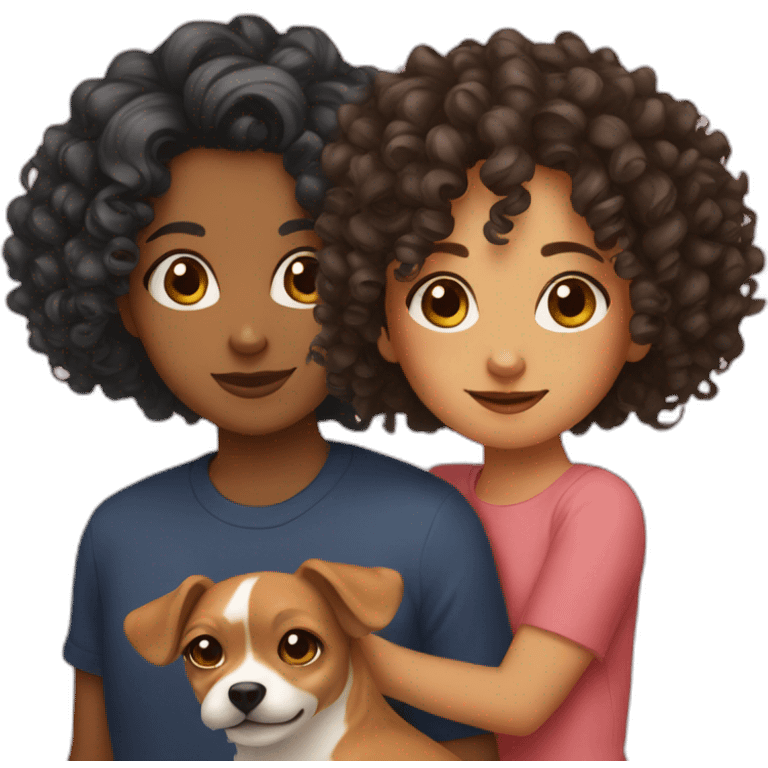 Curly girl and chihua emoji