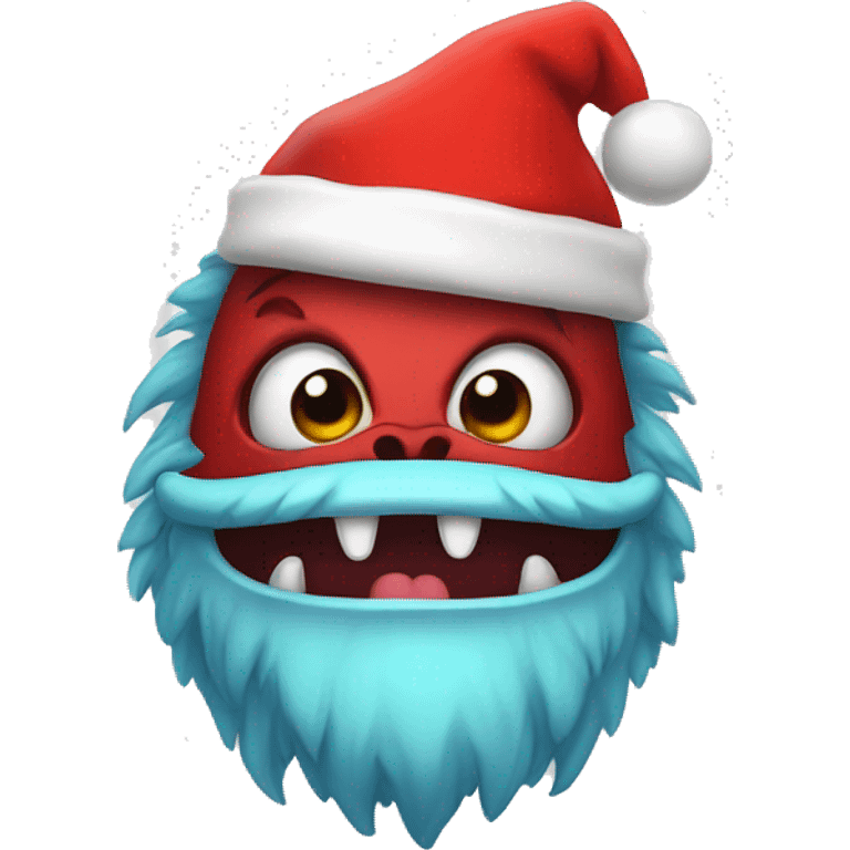 Monster with Santa hat emoji