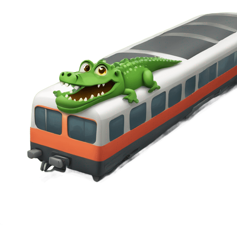 Crocodile on a train emoji