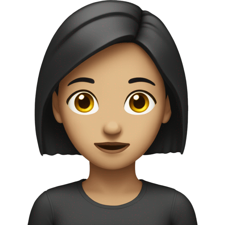 The thinking girl emoji with dark hair saying be safe emoji