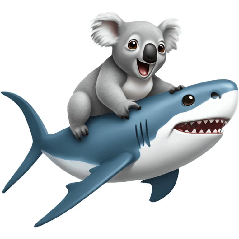 Koala riding a shark emoji