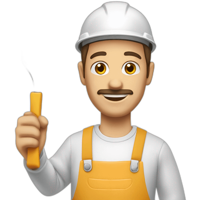 white plasterer with spatula emoji