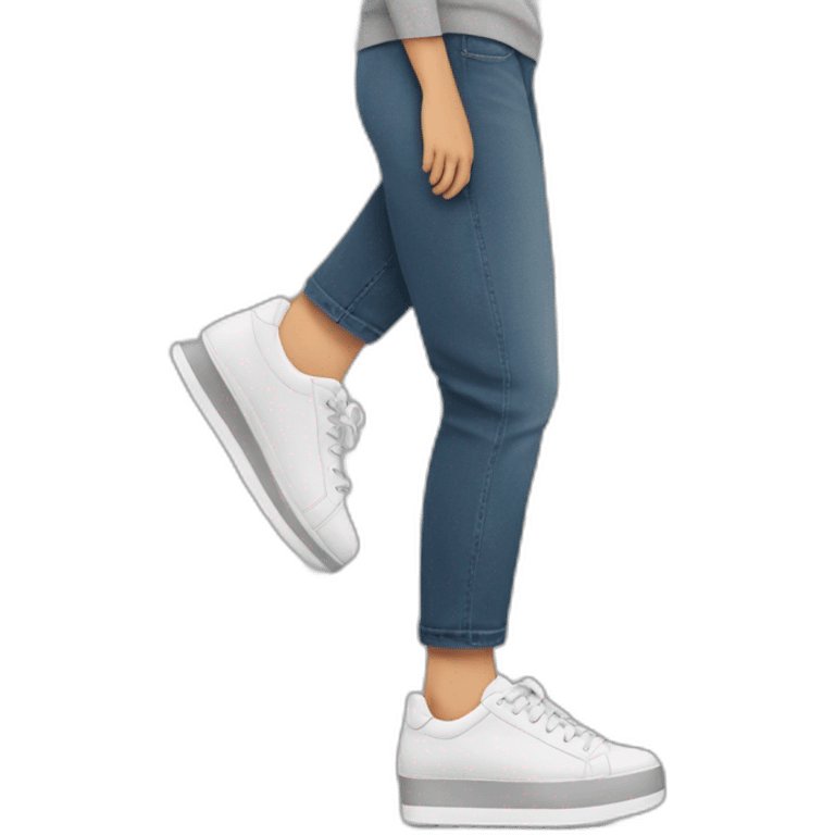 Mujer con zapatos plataforma emoji