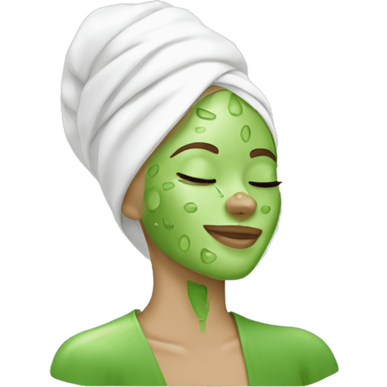 Skin care with green eres emoji