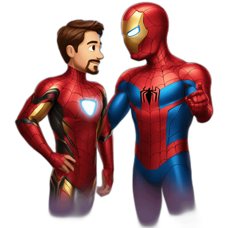 Spider-man talk with Iron man emoji