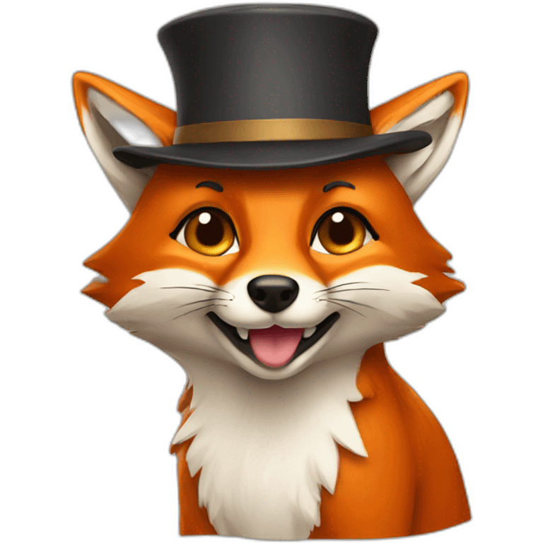 Fox with hat emoji