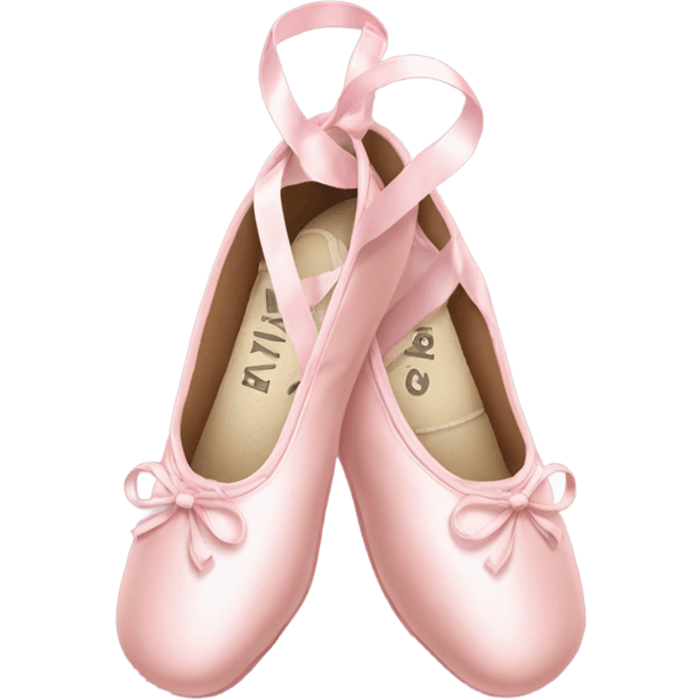 Crossed light pink ballet shoes with long and beautiful corses design emoji