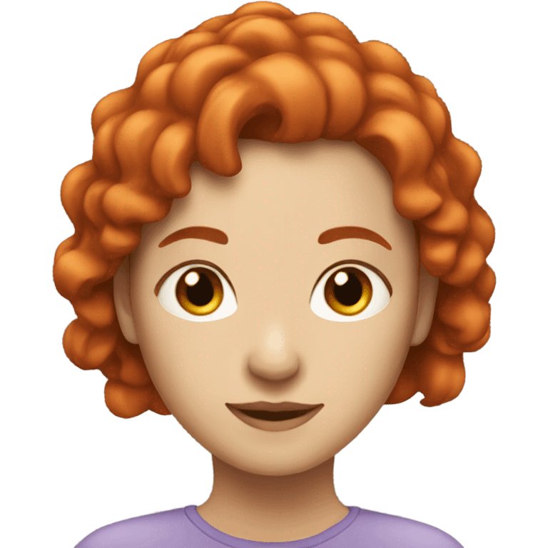 A white woman with close red hair emoji