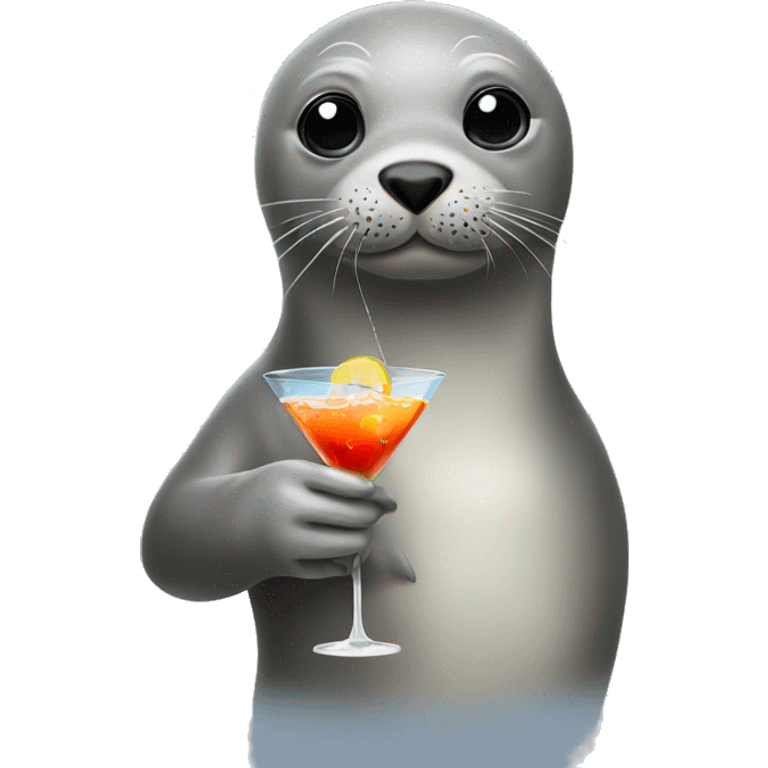 Seal drinking martini  emoji