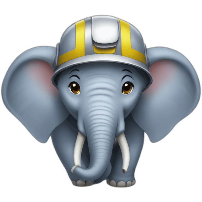 Elephant wearing a helmet emoji