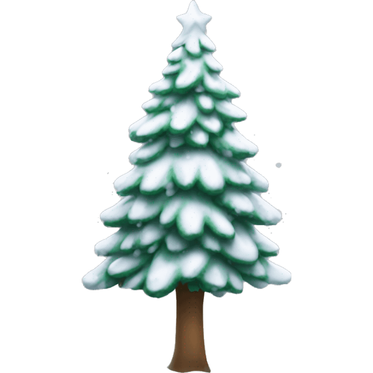 snowy christmas tree emoji