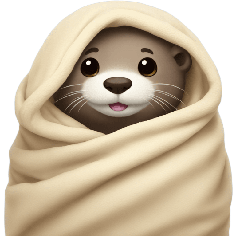 Otter cozy in blanket emoji