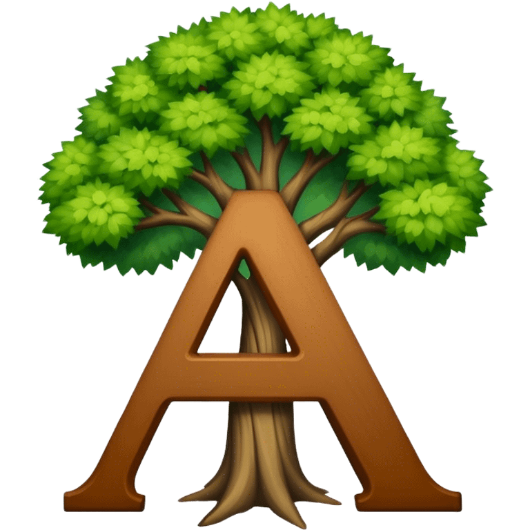 Letter a with an arbol emoji