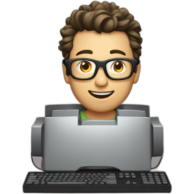 nerd with gaming PC emoji