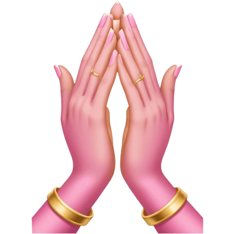 Pink prayer hands light gold emoji