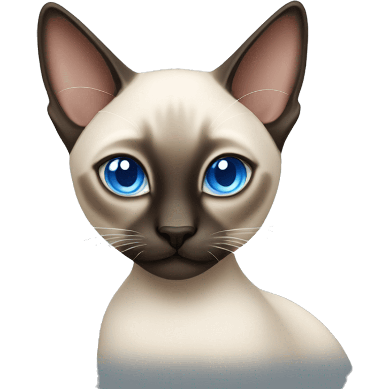 Siamese cat with blue eyes grooming  emoji