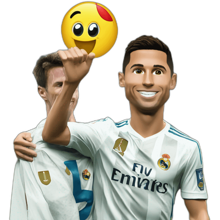 Cristiano Ronaldo qui met un petit pont à messi emoji