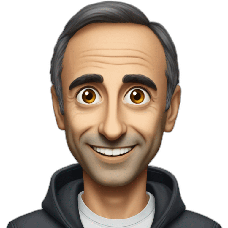 Eric Zemmour with a big mischievous smile emoji