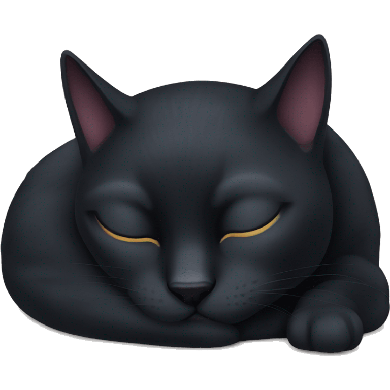 Black cat sleeping emoji