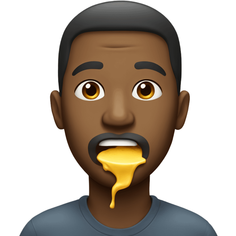 Homme qui mange une sucette emoji