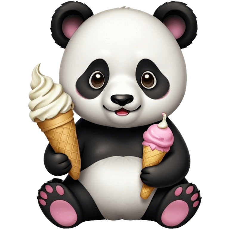 Panda eating ice cream emoji