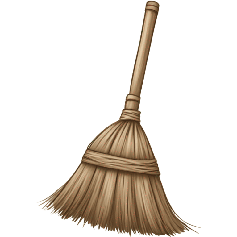 Rustic handcrafted broom sketch emoji