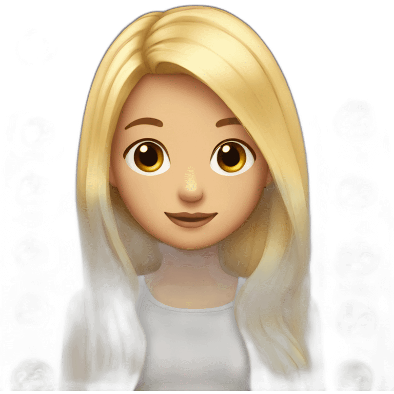 cute girl blond long hair with shapes emoji